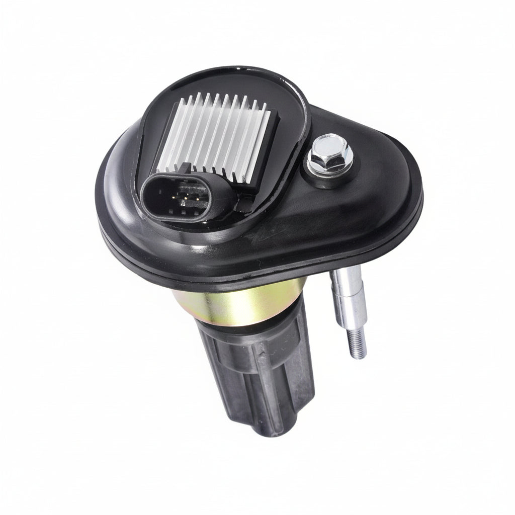 Car sensor component on a white background