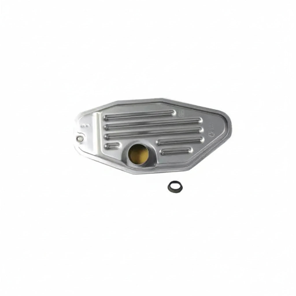Metallic engine cover with a gasket on a white background