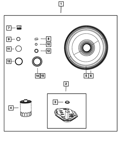 Technical diagram of a mechanical component with labeled parts on a white background