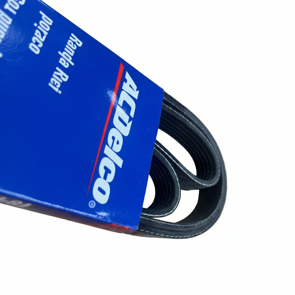 ACDelco belt with blue packaging on a white background
