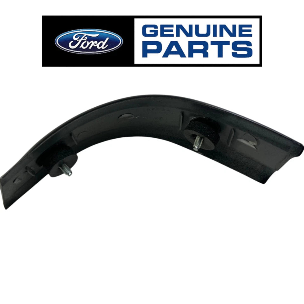 Black car fender with Ford logo and 'Genuine Parts' text on a white background